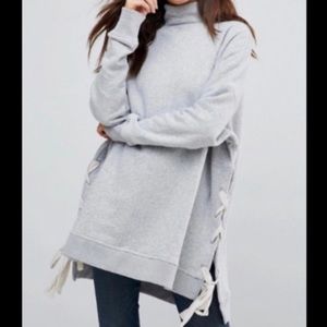 Free People oversized sweatshirt with side ties X-Small